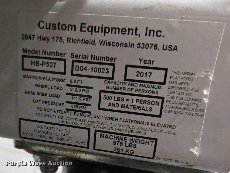 image for item ET1402 2017 Hy-Brid HB-P527 scissor lift