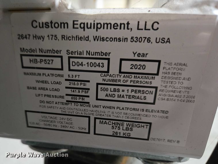 image for item ET1407 2020 Hy-Brid HB-P527 scissor lift