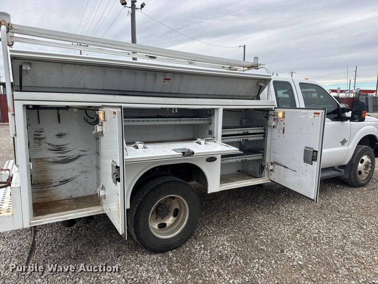 image for item ET1550 2015 Ford F350 Ext. Cab utility bed pickup truck