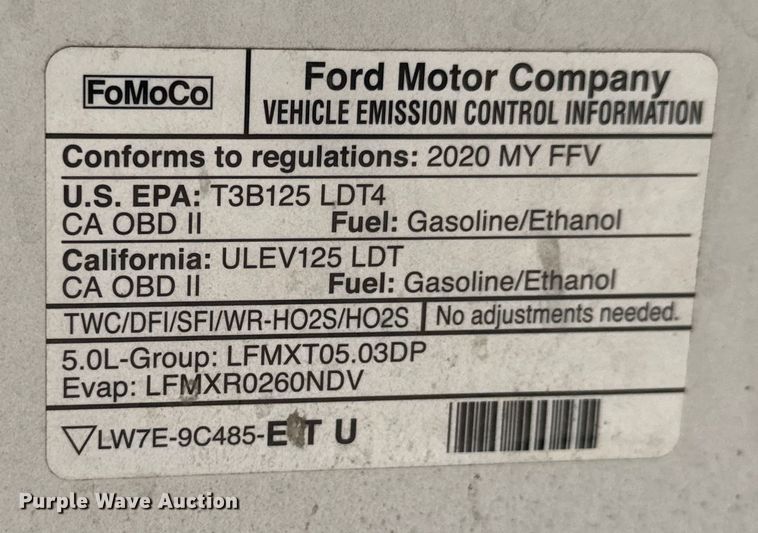 image for item ET1559 2020 Ford F150 Crew Cab pickup truck