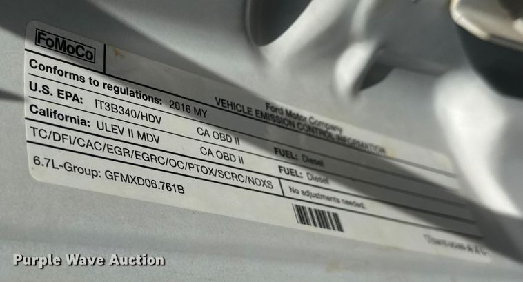 image for item ET1564 2016 Ford F250 Super Duty XL Ext. Cab pickup truck