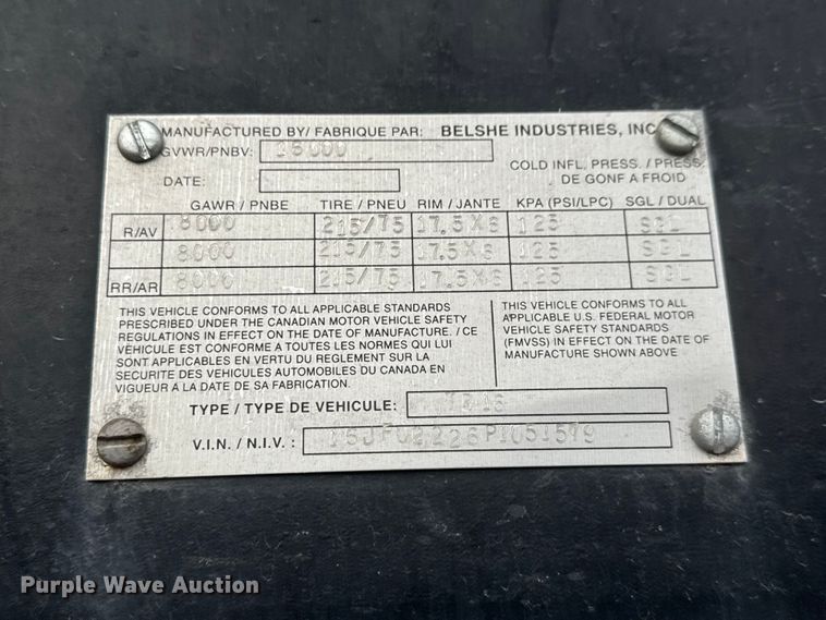 image for item ET1634 2023 Belshe TB16 tilt deck equipment trailer