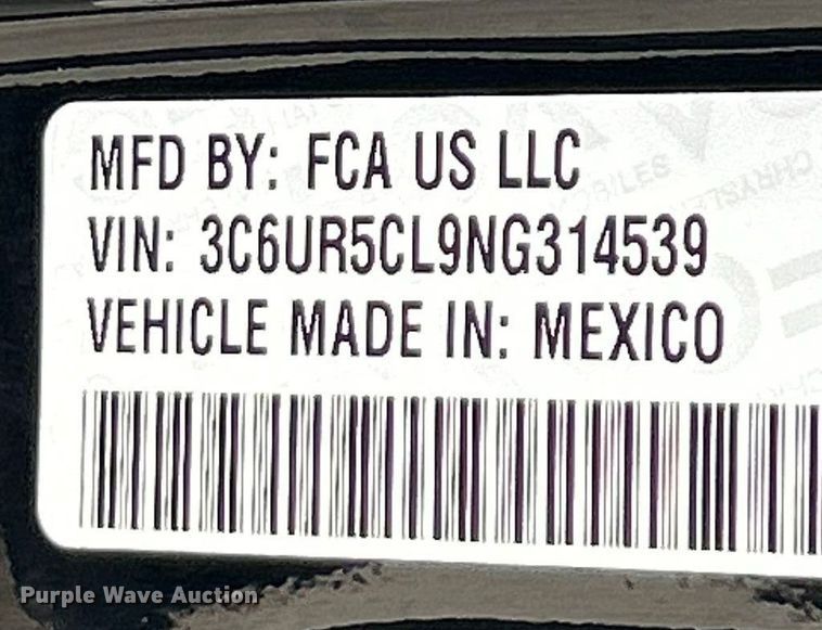 image for item ET6995 2022 RAM 2500 Crew Cab pickup truck