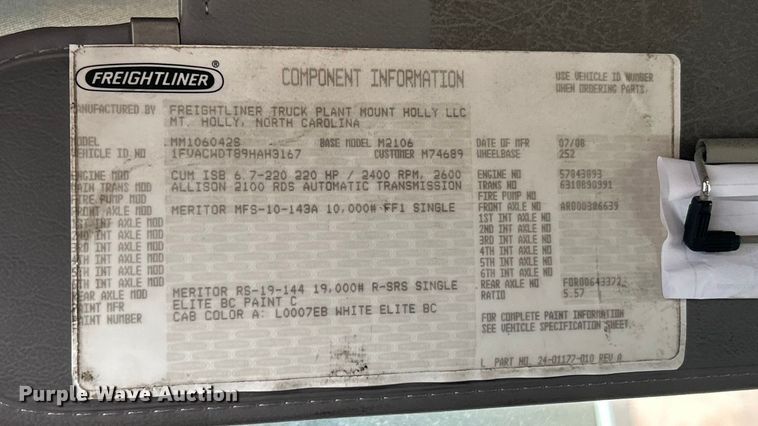 image for item ET7000 2009 Freightliner M2 refrigerated truck