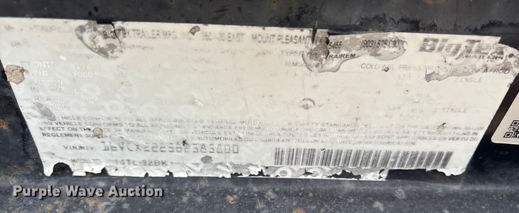 image for item ET7358 2011 Big Tex 14TL22BK tilt deck equipment trailer