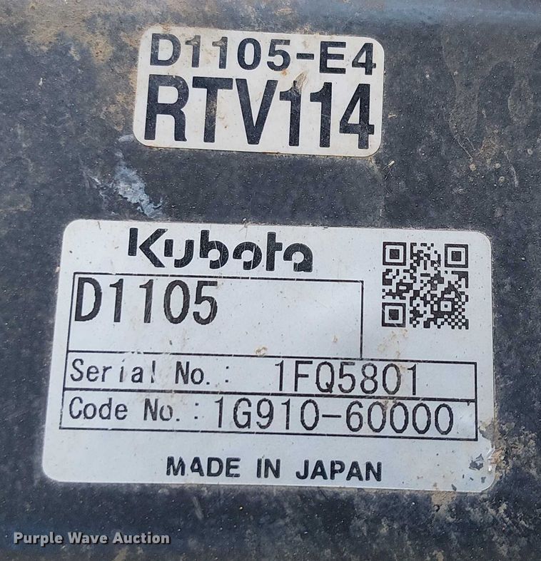 image for item EU2629 Kubota 1140 CPX utility vehicle