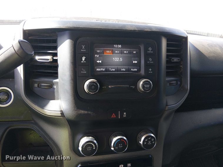 image for item EU2634 2020 RAM 3500 Crew Cab flatbed pickup truck