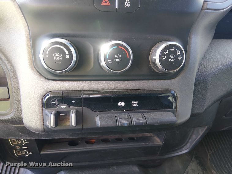 image for item EU2634 2020 RAM 3500 Crew Cab flatbed pickup truck