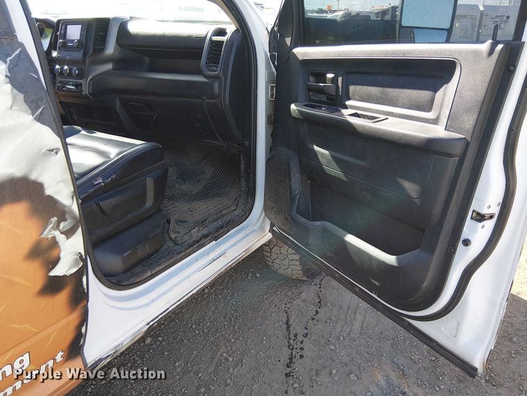 image for item EU2634 2020 RAM 3500 Crew Cab flatbed pickup truck