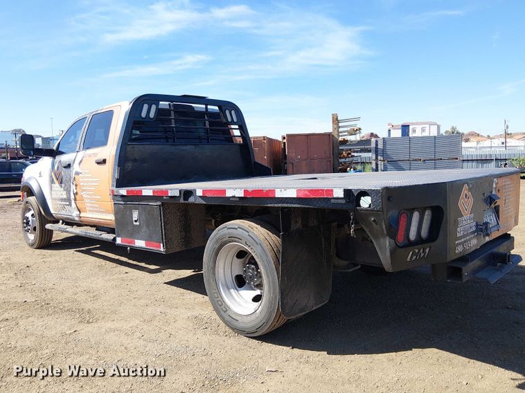 image for item EU2638 2019 RAM 5500 Crew Cab flatbed truck
