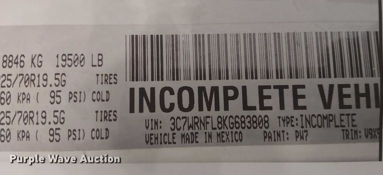 image for item EU2638 2019 RAM 5500 Crew Cab flatbed truck