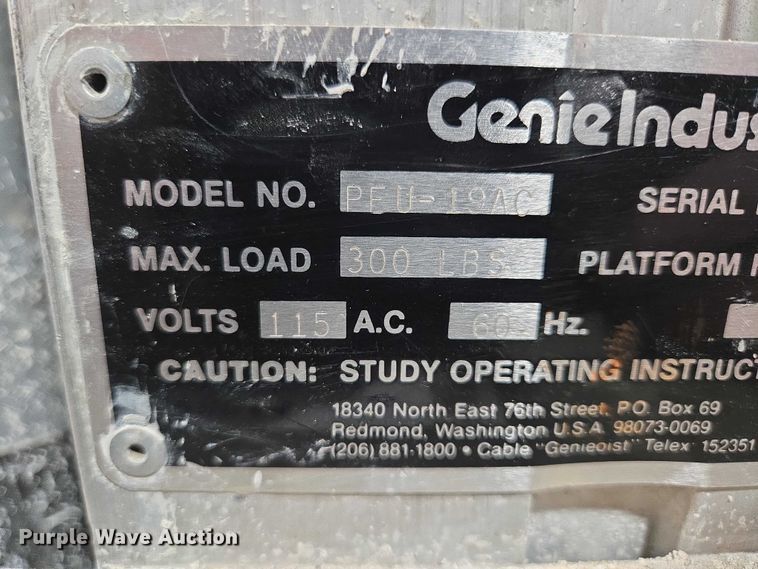 image for item EV5514 Genie PEU-19AC vertical lift