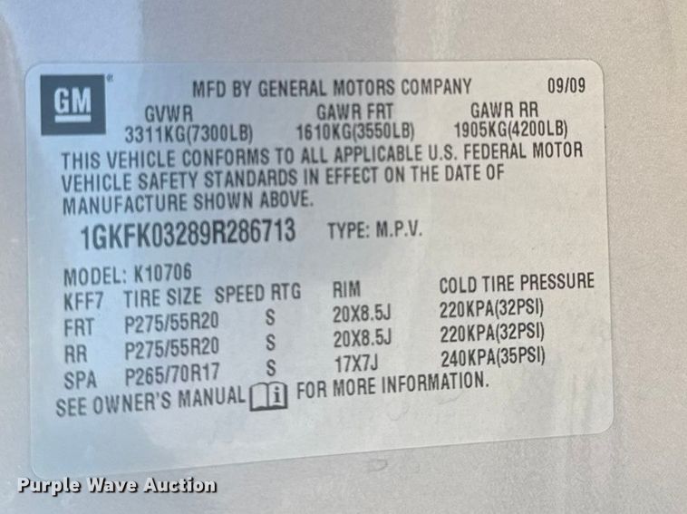 image for item FB0901 2009 GMC Yukon Denali SUV