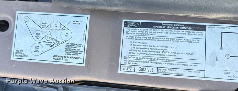 image for item FB0906 1992 Ford Ranger pickup truck