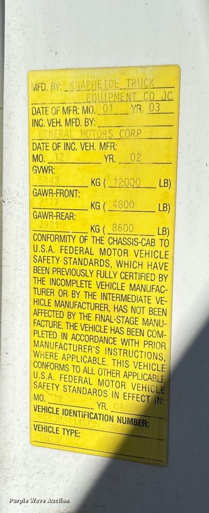 image for item FB3013 2003 Chevrolet Silverado 3500 flatbed pickup truck