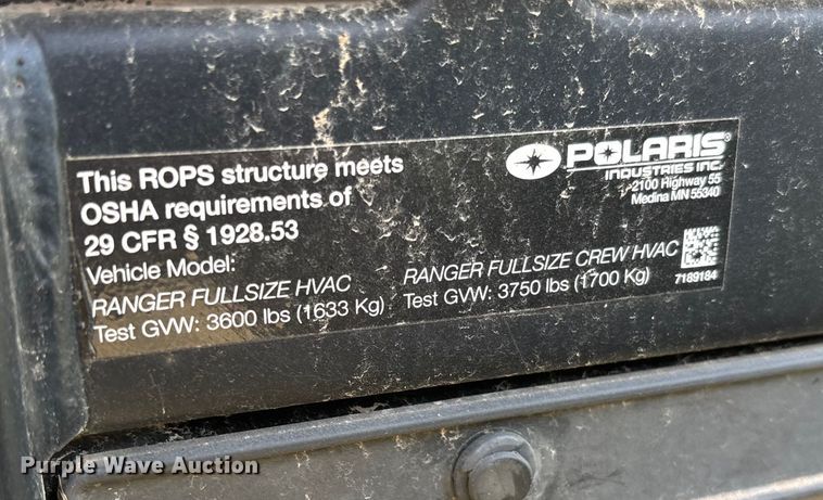 image for item FB3038 2019 Polaris Ranger utility vehicle