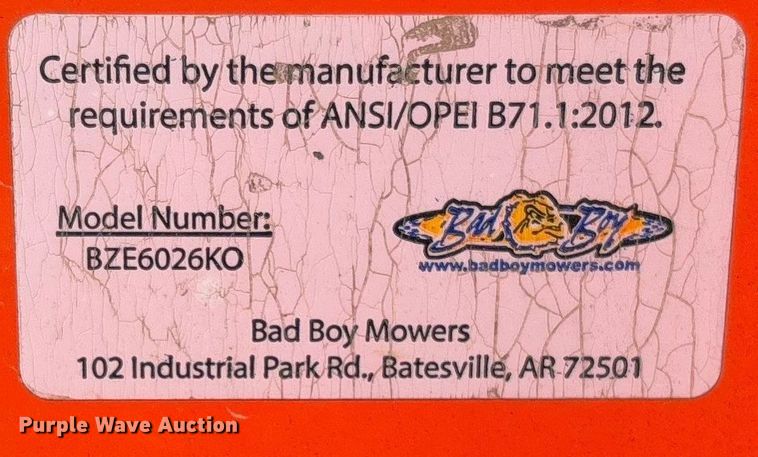 image for item FB3118 Bad Boy ZT Elite ZTR lawn mower