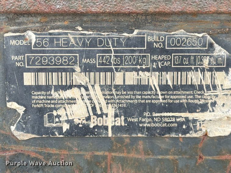 image for item FB7995 Bobcat skid steer bucket