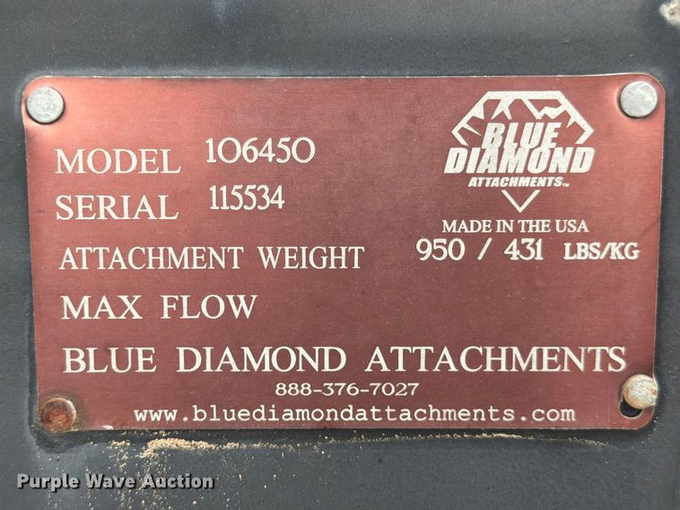 image for item FB7996 Blue Diamond 106450 skid steer grapple bucket
