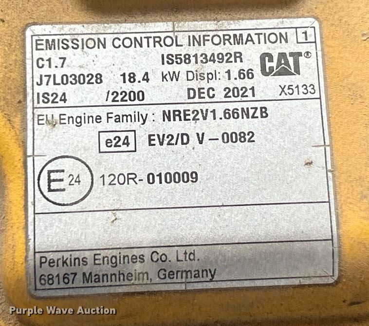 image for item FC5033 2021 Caterpillar C1.7 engine