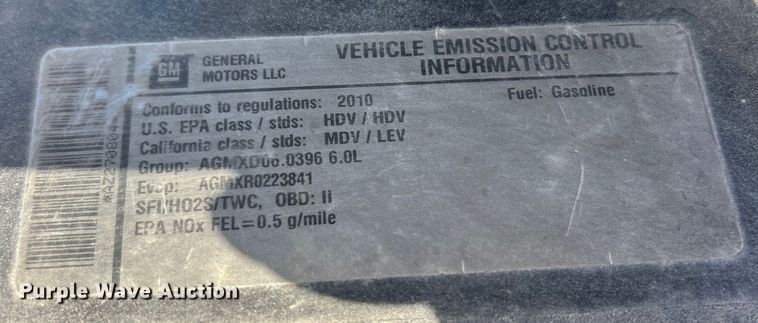 image for item FC5067 2010 Chevrolet Silverado 2500HD Ext. Cab utility bed pickup truck