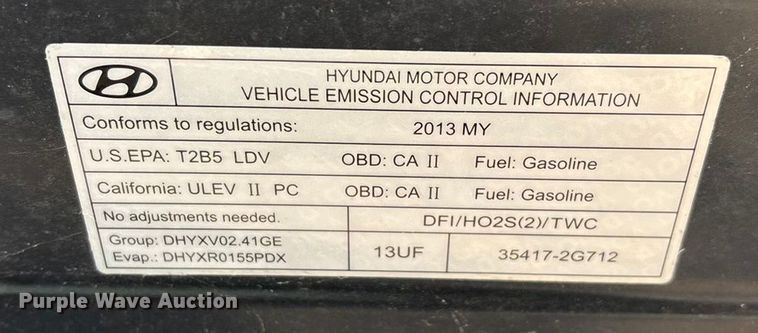 image for item FG0091 2013 Hyundai Sonata 