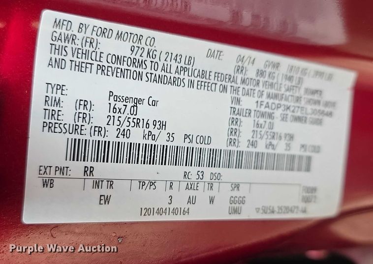 image for item FI0809 2014 Ford Focus SE 