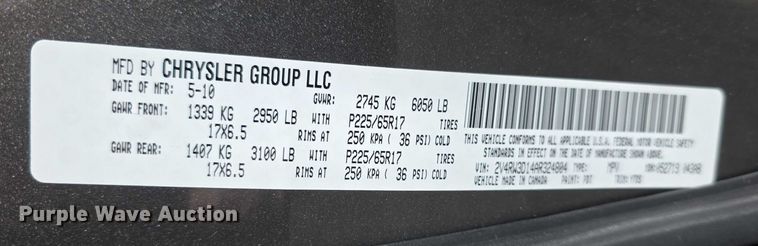 image for item FI0899 2010 Volkswagon Routan SE van