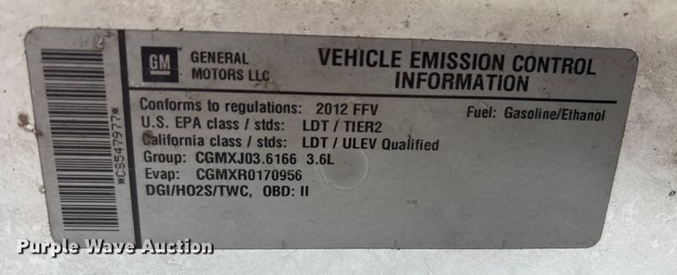 image for item FK1173 2012 Cadillac SRX SUV