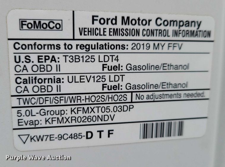 image for item NK9810 2019 Ford F150 Ext. Cab pickup truck