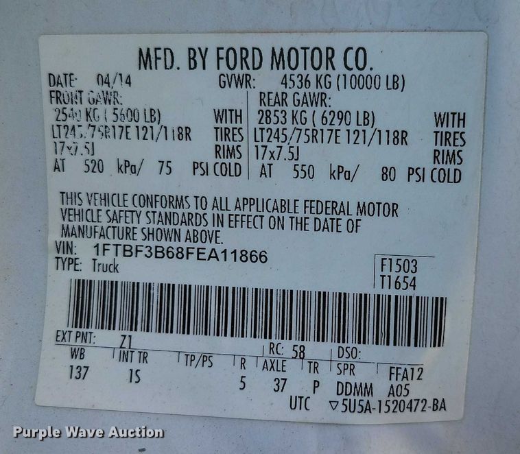 image for item NK9812 2015 Ford F350 pickup truck