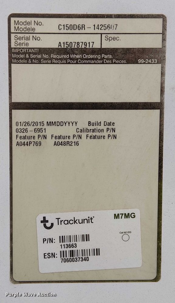 image for item YA1784 2015 Cummins C150D6R-1425607 generator