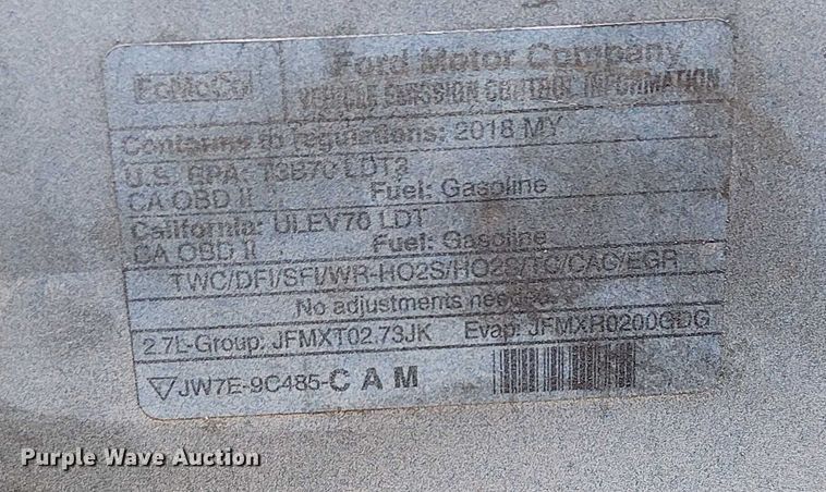 image for item YA2457 2018 Ford F150 Ext. Cab pickup truck