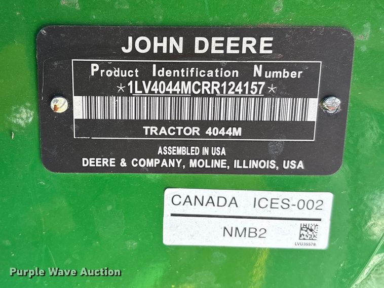 image for item YA2625 2024 John Deere 4044M MFWD tractor