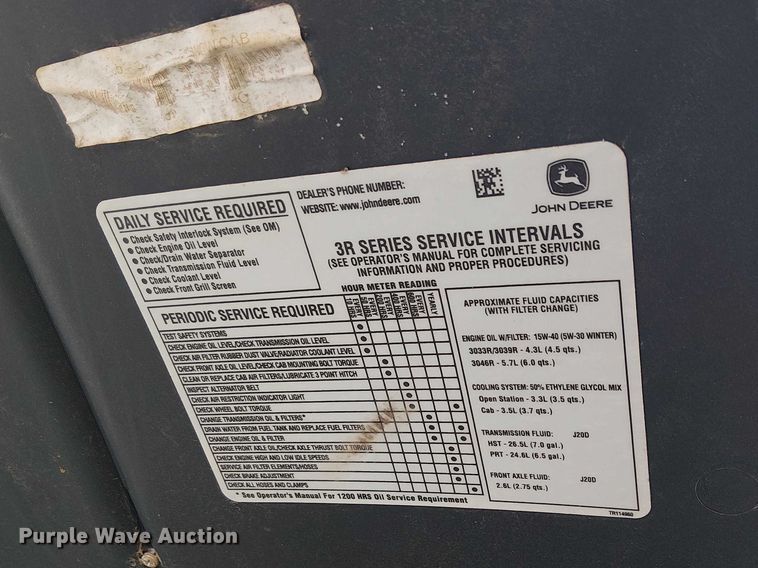 image for item YA2627 2022 John Deere 3046R MFWD tractor