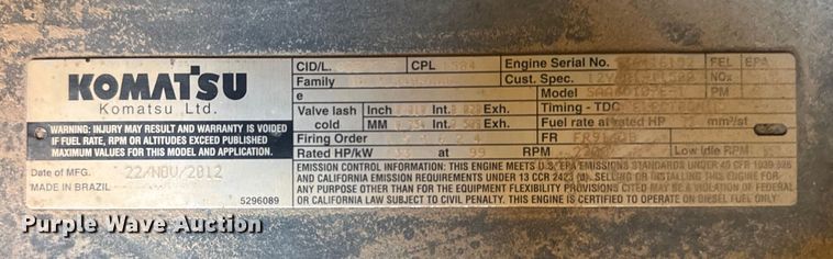 image for item DQ4245 2013 Komatsu D51PX-22 dozer
