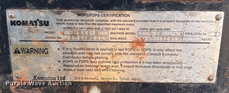 image for item DQ4245 2013 Komatsu D51PX-22 dozer