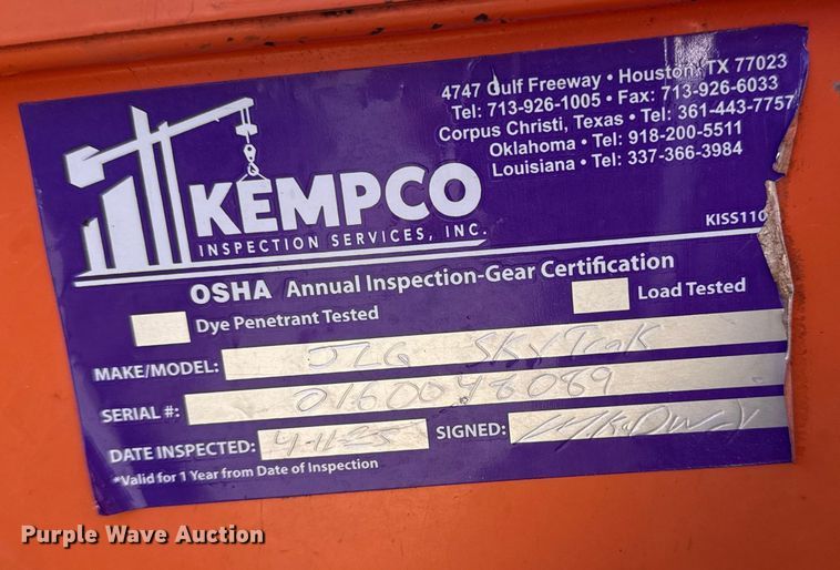 image for item DQ4259 2012 JLG Skytrak 10042 telehandler