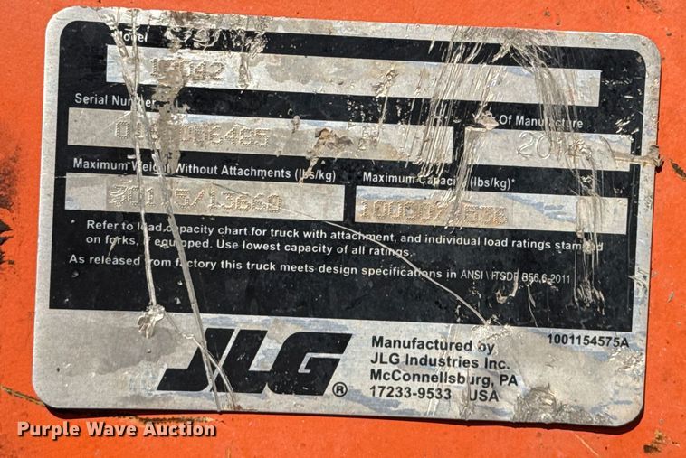 image for item DQ4260 2014 JLG Skytrak 10042 telehandler