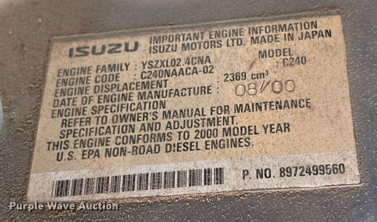 image for item DQ4275 Airman PDS185S air compressor