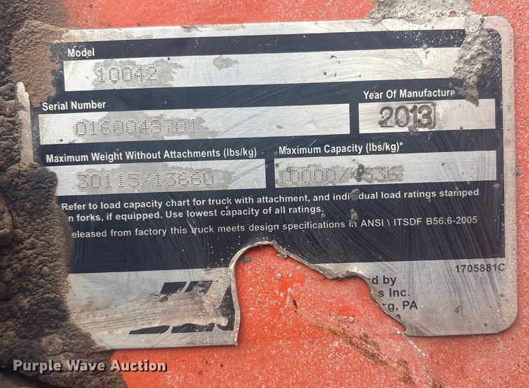 image for item DQ4281 2013 JLG 10042 telehandler