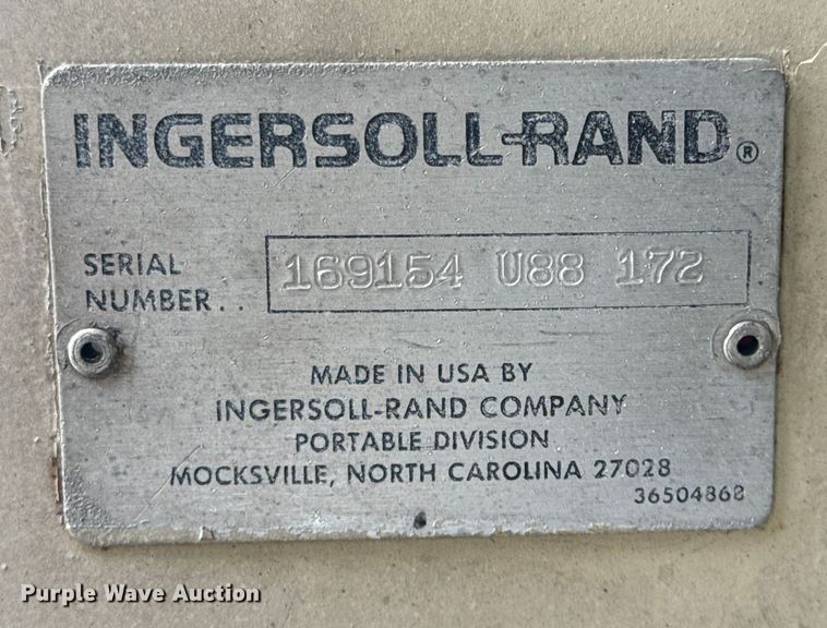 image for item DQ4291 Ingersoll Rand air compressor