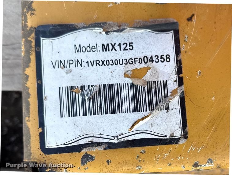 image for item DQ4321 2016 Vermeer  MX125 mud mixer