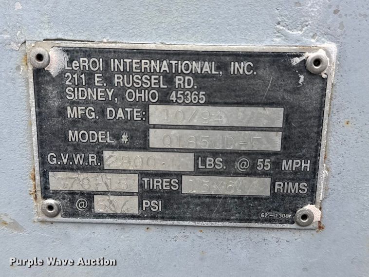 image for item DQ4359 1994 LeRoi International Inc. Q185JD-E air compressor