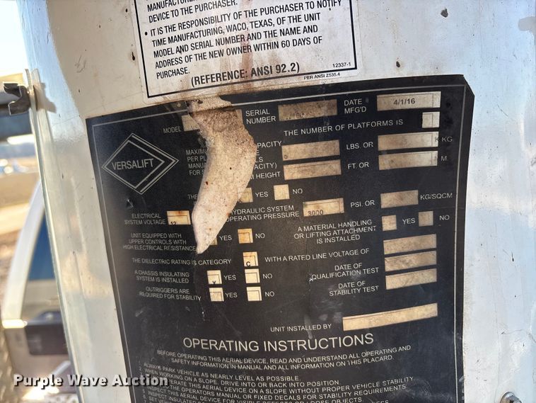 image for item DT0041 2016 RAM 5500 bucket truck