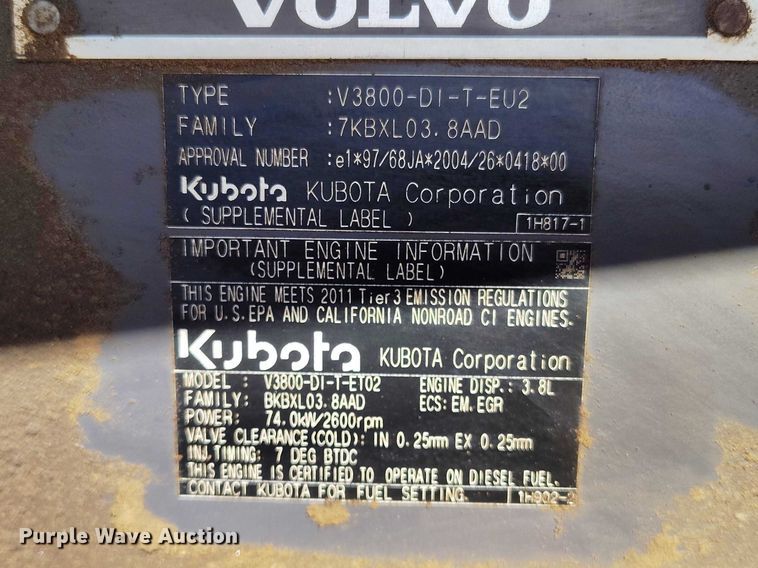 image for item DT0968 2012 Volvo SD70D single drum vibratory roller