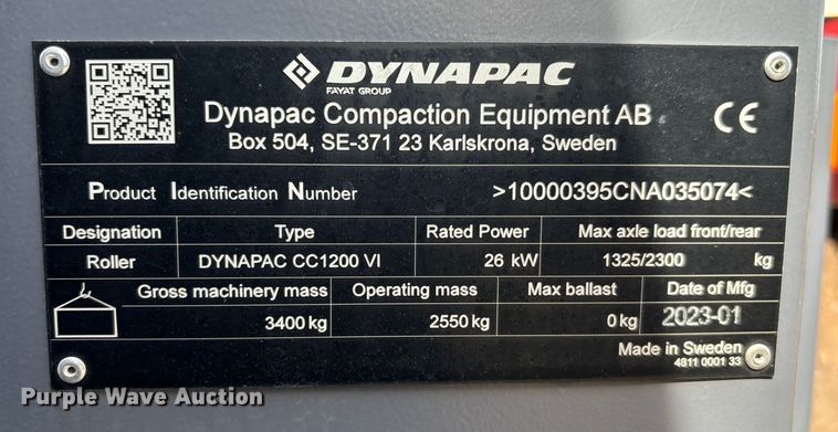 image for item DU0401 2023 Dynapac CC1200 VI double drum vibratory roller
