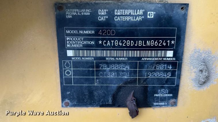 image for item DV0792 2003 Caterpillar 420D backhoe