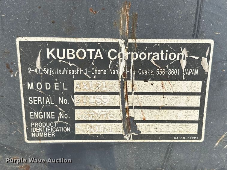 image for item DV0795 2003 Kubota KX121-3 mini excavator