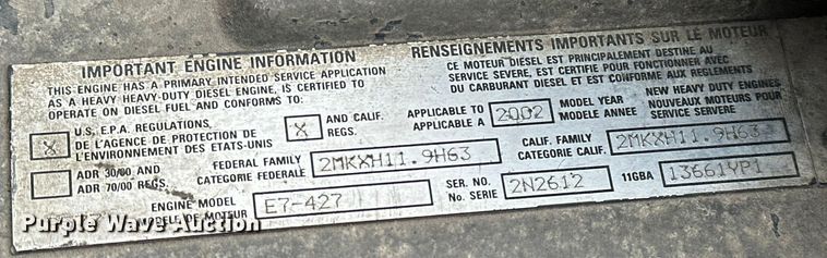 image for item DV0798 2003 Mack CX613 semi truck